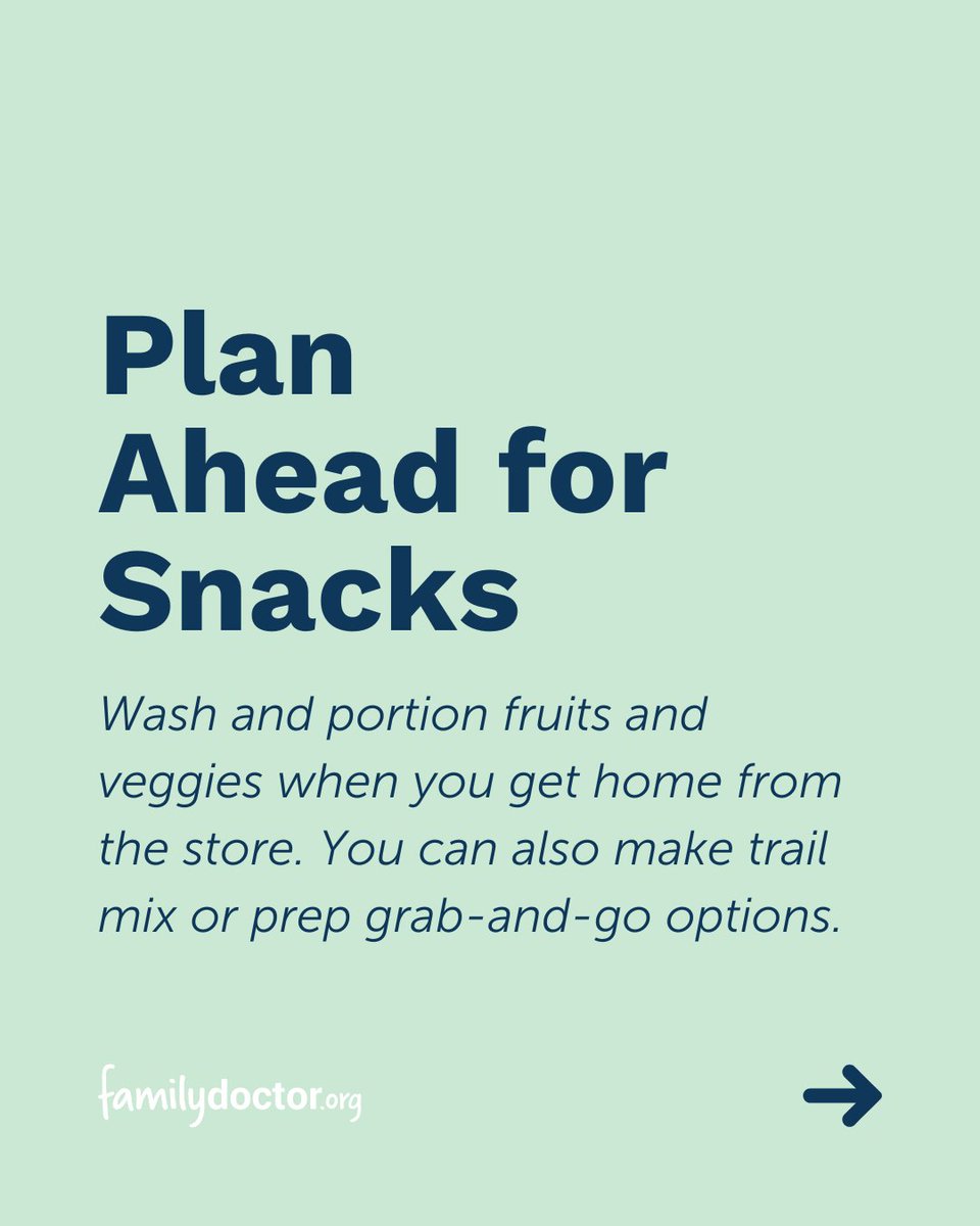 familydoctor's tweet image. We all know that it's good to eat healthy. But trying to change your lifestyle to include more healthy eating can feel overwhelming. Try following these 3 tips to keep nutrition simple and work it into your daily life! 🙌 bit.ly/4o7XaIL