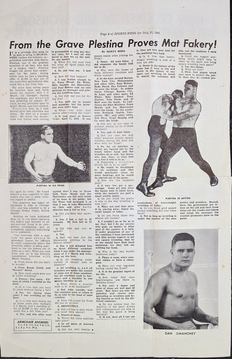 cory_m_santos's tweet image. An early 1950s promotional smear campaign against Buddy Rogers by Jack Pfefer. Rogers had dumped Pfefer in 1951 after 5 prosperous years.
You typically only see the first page of this, so I figured to show off all the rest. Enjoy: