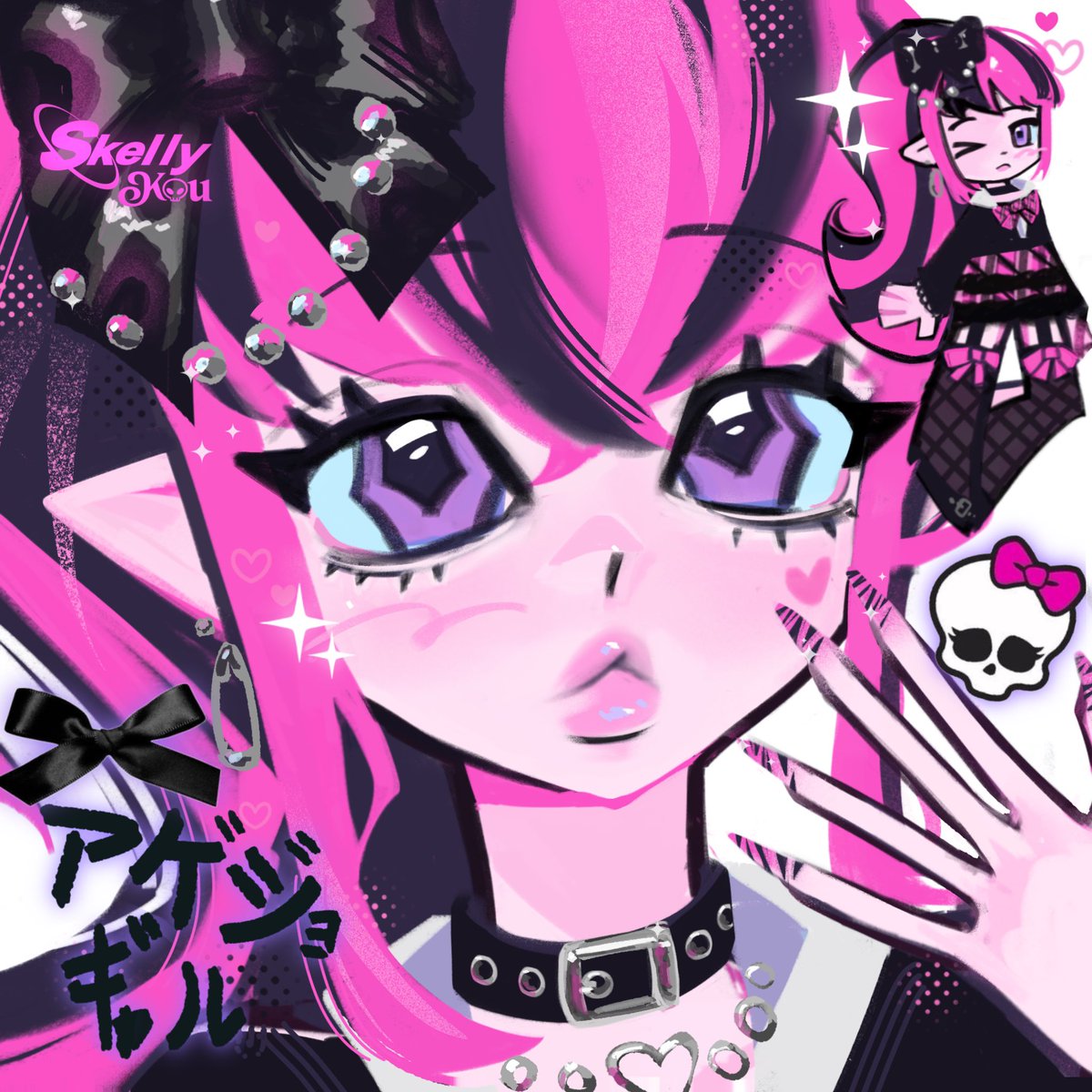 skellykou's tweet image. Reposting my Agejo Gyaru Draculaura! 🎀hi to new followers!