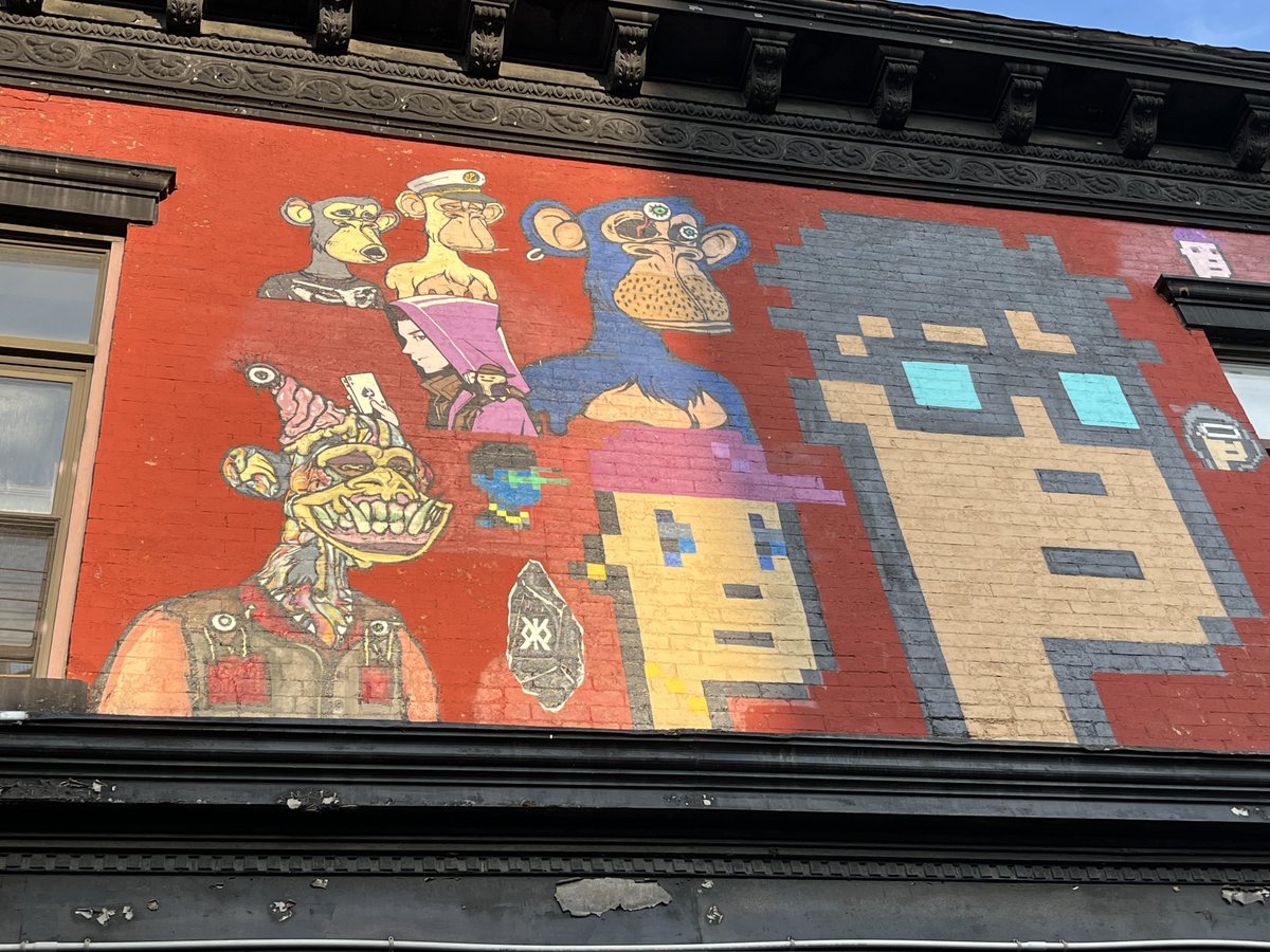 Spike 😼⚡️🃏 (ShinySnorlax.eth) (@lvspike420) on Twitter photo Gm & Happy FriYAY Fam! 🫡🔥
Finally made it down to the NFT Wall in Williamsburg to check out my <a href="/Azuki/">Azuki</a> & <a href="/BEANZOfficial/">BEANZ</a> piece IRL! 🗽🫘⛩️ #IKZ #TTP
Shoutout to <a href="/LoroMasnah/">MASNAH.eth ™️ 🧨</a> for making this happen. Grateful to be surrounded by the legends <a href="/JaysonCrypto/">Chanimal 🍌 $FAME $APE 🦍</a> <a href="/_PPMan_/">PPMan 🦍</a> <a href="/jed_131/">JED_131</a> Gm & Happy FriYAY Fam! 🫡🔥
Finally made it down to the NFT Wall in Williamsburg to check out my <a href="/Azuki/">Azuki</a> & <a href="/BEANZOfficial/">BEANZ</a> piece IRL! 🗽🫘⛩️ #IKZ #TTP
Shoutout to <a href="/LoroMasnah/">MASNAH.eth ™️ 🧨</a> for making this happen. Grateful to be surrounded by the legends <a href="/JaysonCrypto/">Chanimal 🍌 $FAME $APE 🦍</a> <a href="/_PPMan_/">PPMan 🦍</a> <a href="/jed_131/">JED_131</a>