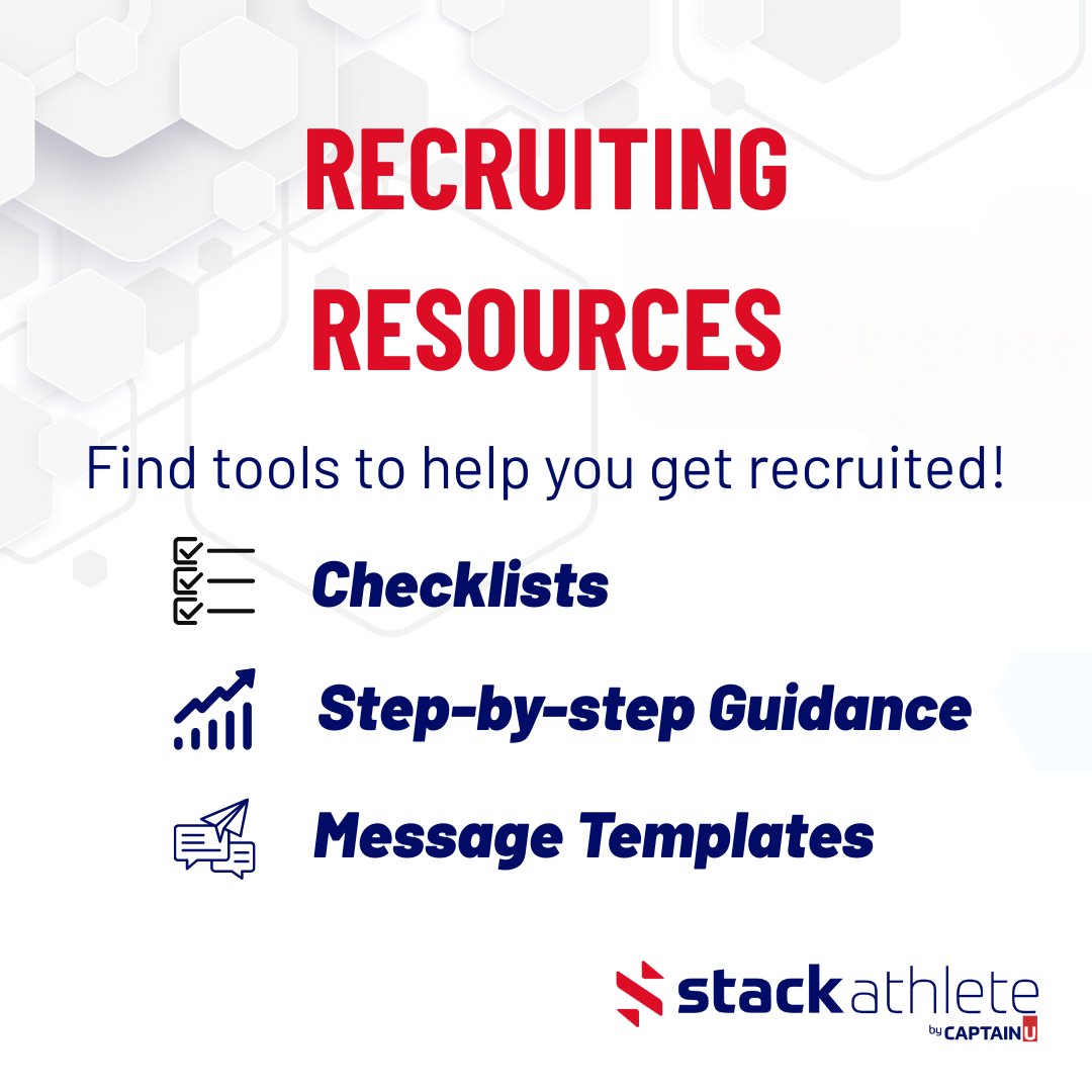 stackathlete's tweet image. Stack Athlete gives you all the tools you need to stand out. Stay on track and in control with checklists, step-by-step guidance, and message templates. Create your profile and get started today! app.stackathlete.com/get-started
