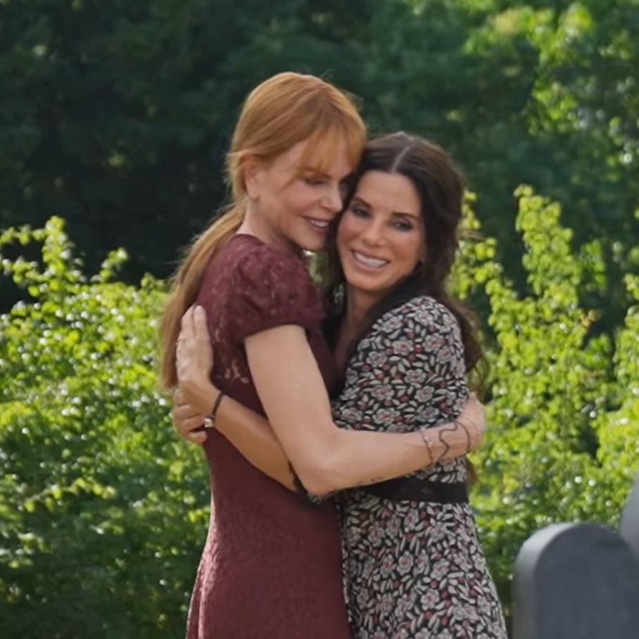 noradominick's tweet image. nicole kidman and sandra bullock back on set for practical magic 2. the owens sisters are back 🥹🫶