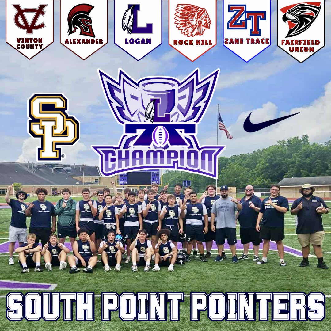 Our Guys made a trip to Logan High School today for a 7v7 Tournament and Left Undefeated!  Congratulations Fellas!! Hard Work is Paying Off!! #PointerFootball #RiseAsOne #Champs