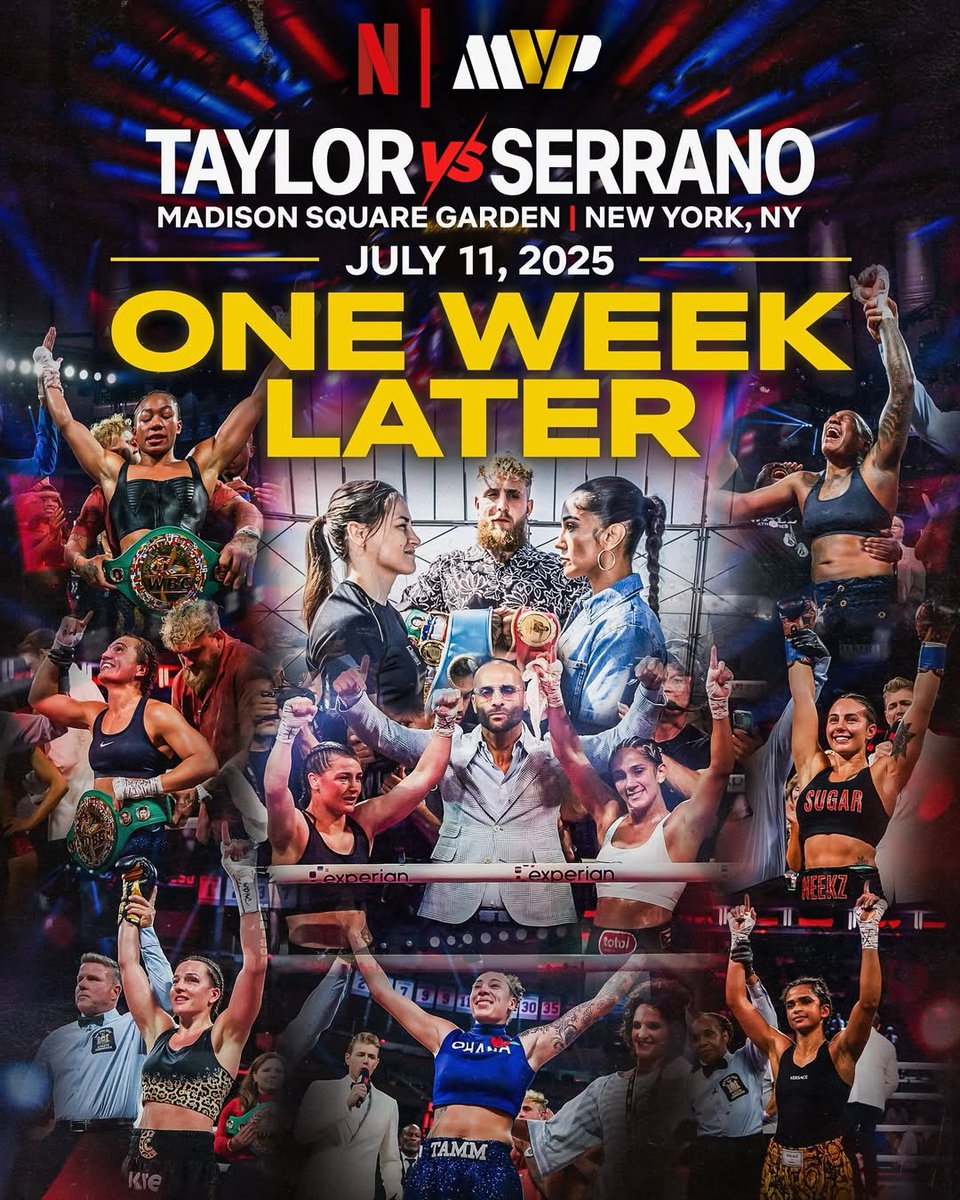 MostVpromotions's tweet image. 16 athletes came together last week and made history in boxing from MSG, live on Netflix. “Women can fight, women can sell.” Amanda Serrano
#TaylorSerrano