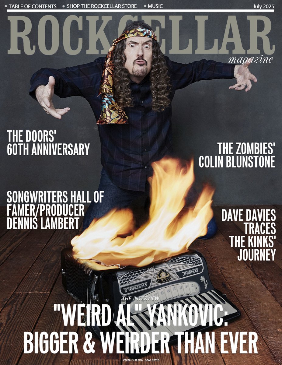 RockCellarMag's tweet image. July features!
Headlined by a chat with "Weird Al" Yankovic
Also:
@TheKinks' @davedavieskinks
Songwriting/producing legend Dennis Lambert: Rock Cellar TV
Colin Blunstone on The Zombies' new documentary
John Densmore on @TheDoors' 60th anniversary
rockcellarmagazine.com/july-2025-issu…