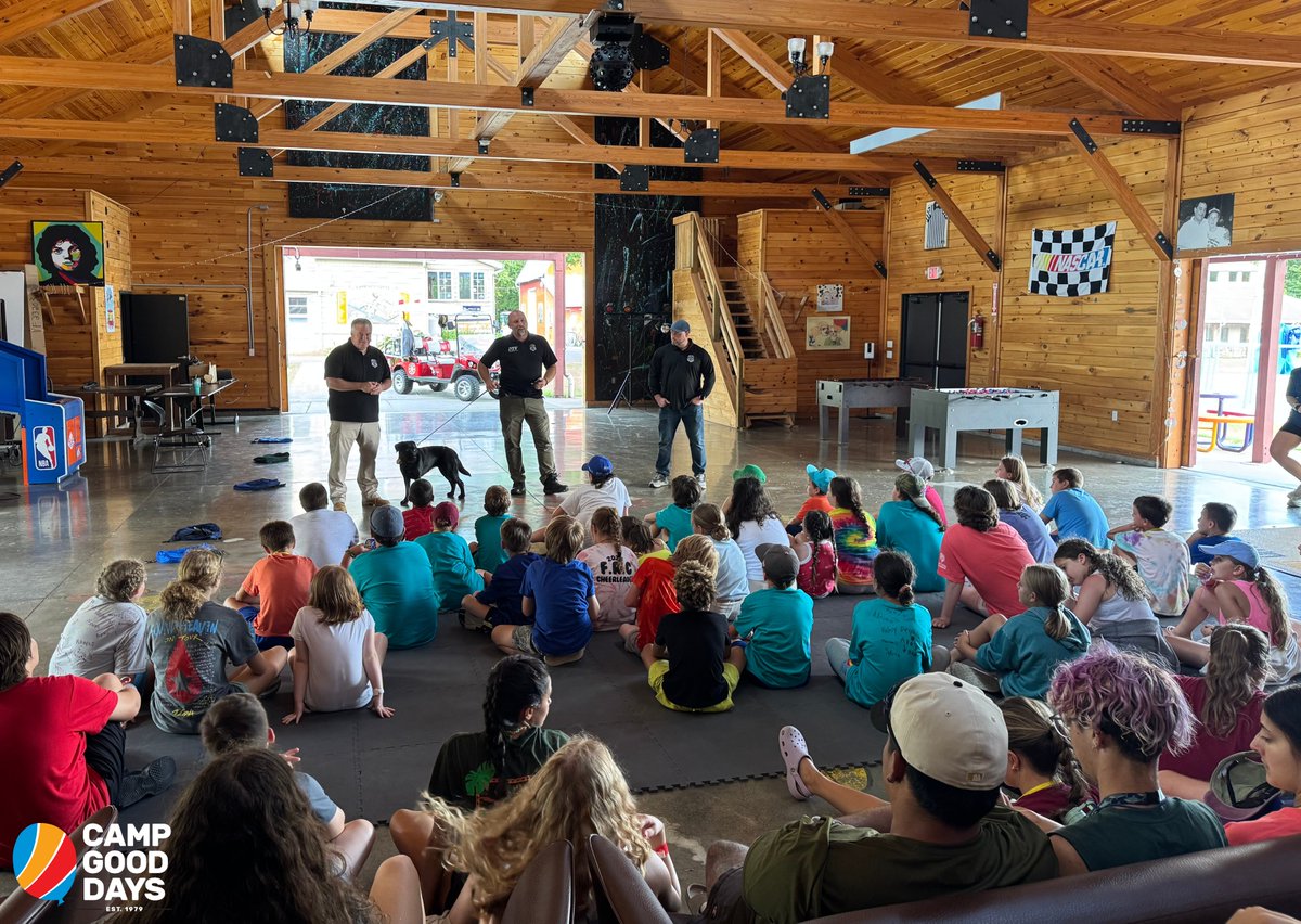 Huge thank you to the Rochester ATF branch for stopping by camp and giving our campers a glimpse into the incredible work they do!

And of course—K9 Jet stole the spotlight (and our hearts)! 🐾💛
We loved getting to learn, ask questions, and make a new furry friend!