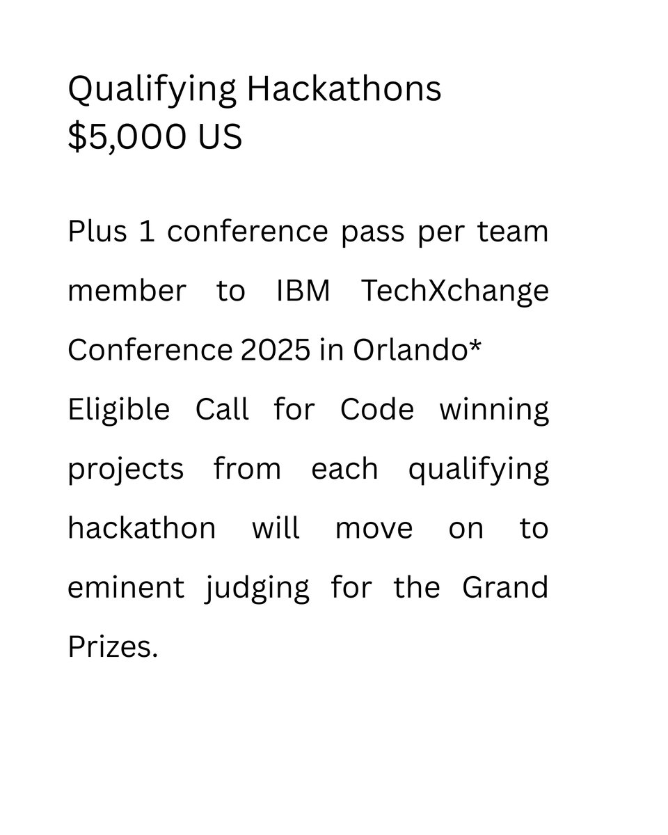 CallforCode's tweet image. ☎️ Developers, it’s go time!
Join the official @CallforCode watsonx Hackathon (Aug 1–17) to build agentic AI solutions for real-world impact.
🏆 Win $5K + a trip to @IBM #TechXchange2025!
🌍 Innovation meets impact—sign up now: bit.ly/46N9l7h
#CallForCode #watsonx