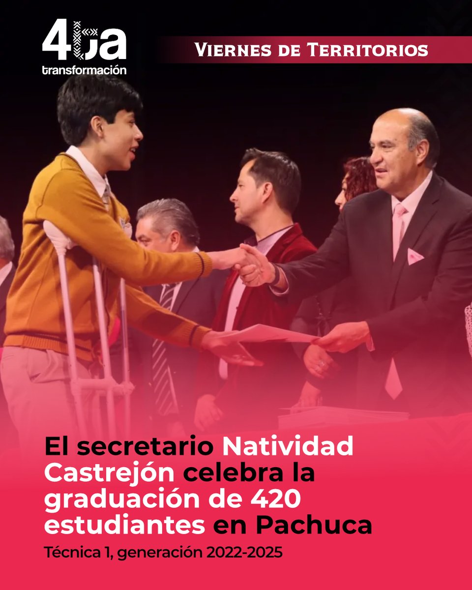 4taTransforma's tweet image. 🎓 ¡Orgullo Hidalguense!

4tatransformacion.com/el-secretario-…

#graduación2025 #pachuca #técnica1 #educaciónhidalgo #natividadcastrejón #seph #hidalgoconfuturo
