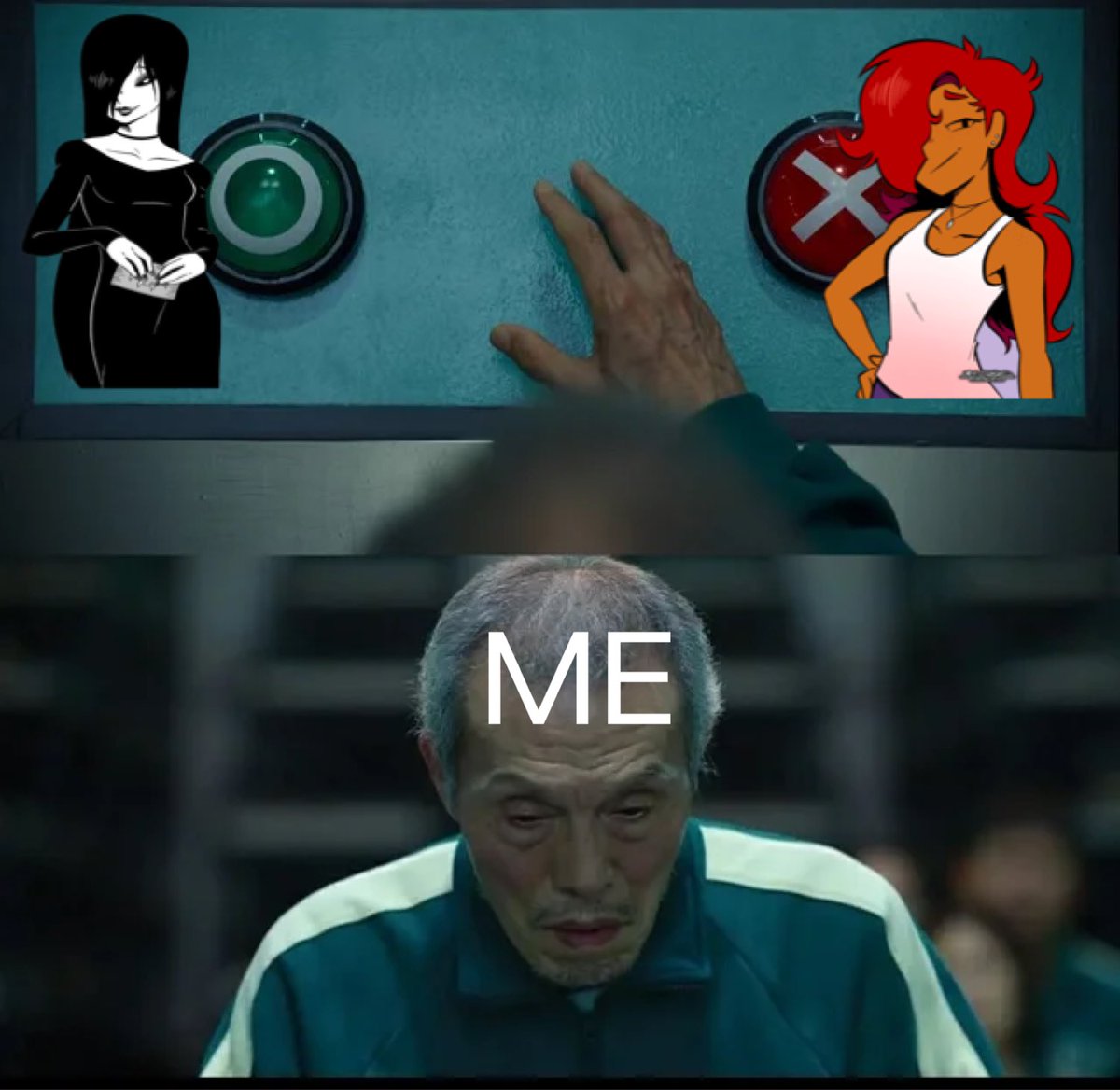 thatbluedemon's tweet image. Me trying to decide whether the tan red head artist or the ferocious ghost mama is hotter than the other