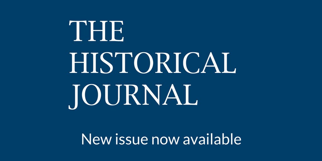 cambUP_History's tweet image. New Issue of The Historical Journal now available
📚 cup.org/4kKOEfQ
#twitterstorians #history @HistoricalJnl