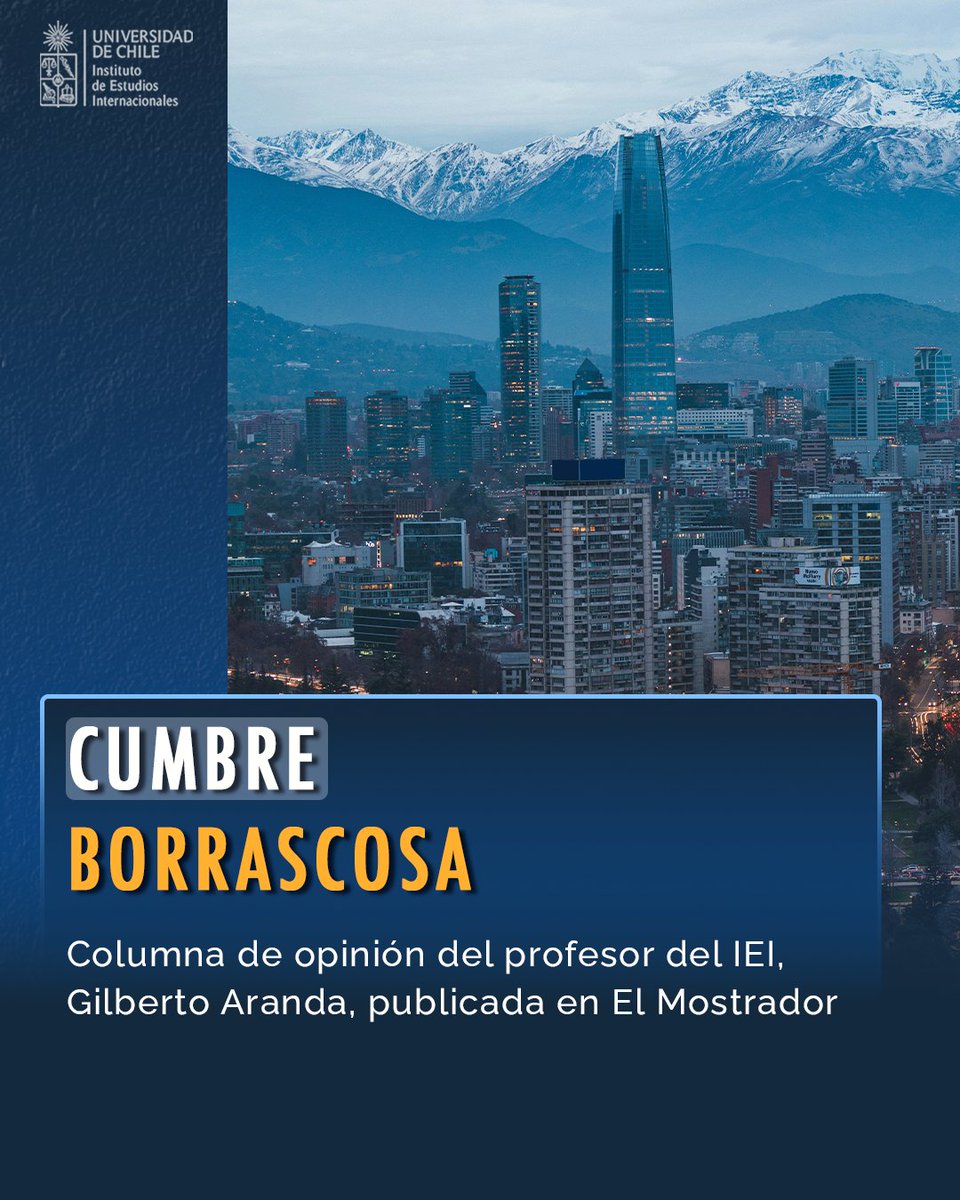 ieiuchile's tweet image. ✒️ Compartimos la columna de opinión del profesor Gilberto Aranda publicada en @elmostrador
En esta oportunidad, el académico analiza la cumbre que se realizará en Chile, la cual lleva por nombre "Democracia Siempre".
Lee la columna completa: elmostrador.cl/noticias/opini…