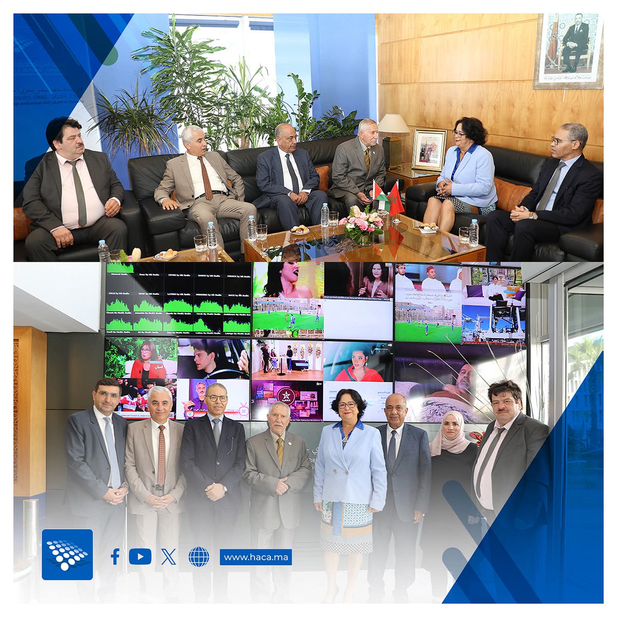 وفد عن منظمة التحرير الفلسطينية في زيارة للهيئة العليا للاتصال السمعي البصري.
haca.ma/ar/node/7914/
Une délégation de l’Organisation de Libération de la Palestine en visite à la HACA.
.haca.ma/fr/node/7913/