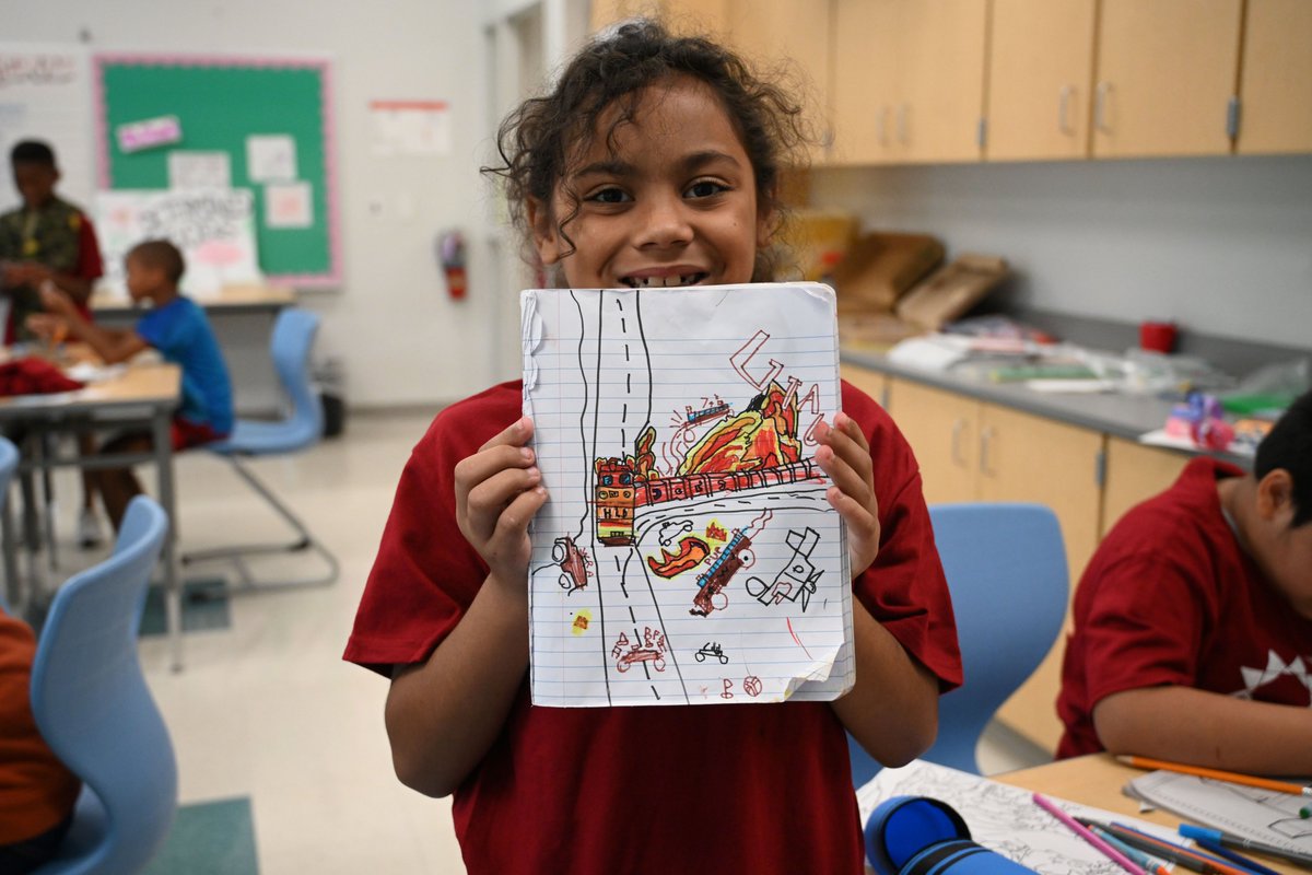 Last week, we visited Bay-Brook Elementary/Middle School to see the creative work of City Schools students who are participating in the Summer Arts for Learning Academy. Have a closer look at this artwork by one of our young artists!