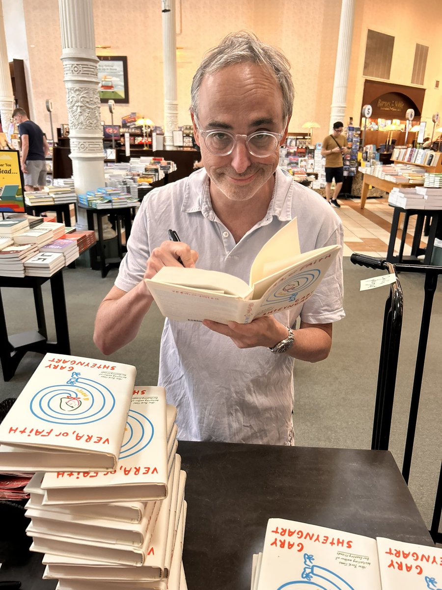 Shteyngart's tweet image. Just signed 24 extra fresh copies of Vera at the Union Square B&N.