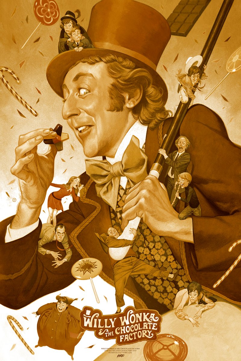TotinoTedesco's tweet image. I did a Willy Wonka & the Chocolate Factory Poster for MONDO.
It's a limited-edition, screen-printed poster, exclusive to San Diego Comic Con 2025.
There will be 5 super-limited “Golden Ticket” variants to be won. Follow @MondoNews for updates!