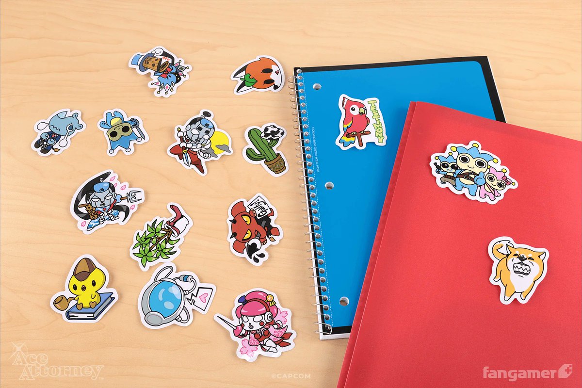 Fangamer's tweet image. The Criminally Cute mascot sticker set is filled with side characters we haven’t been able to feature elsewhere in our Ace Attorney collection, from The Amazing Mr. Hat to the chick from the cover of Evidence Law.
It's available now: fanga.me/r/ace-attorney…