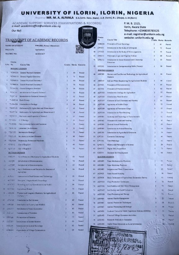 sugarygrenade's tweet photo. @adekunleGOLD First class honours in Agriculture, University of Ilorin. https://t.co/zdFSlK4da6