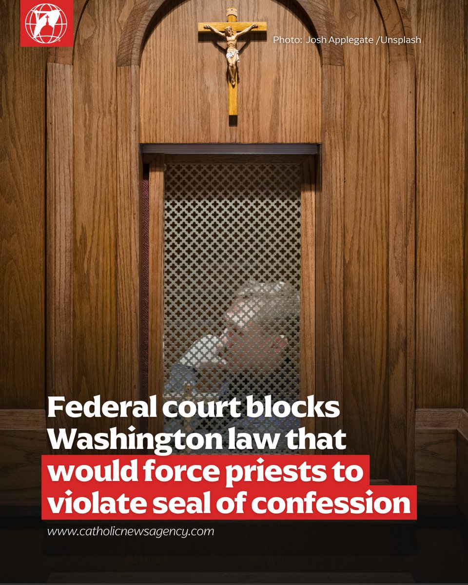 EWTNews's tweet image. A federal court on July 18 blocked a controversial Washington state reporting law that would require priests to violate the seal of confession, siding with the state’s Catholic bishops who brought suit against the measure earlier this year.
The law, passed by the state…