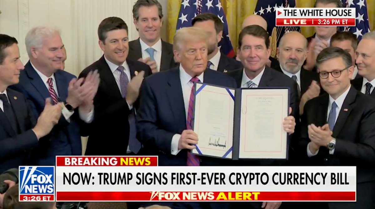 RepBryanSteil's tweet image. GENIUS has been signed into law! Exciting day and another step towards the future of finance. 🇺🇸