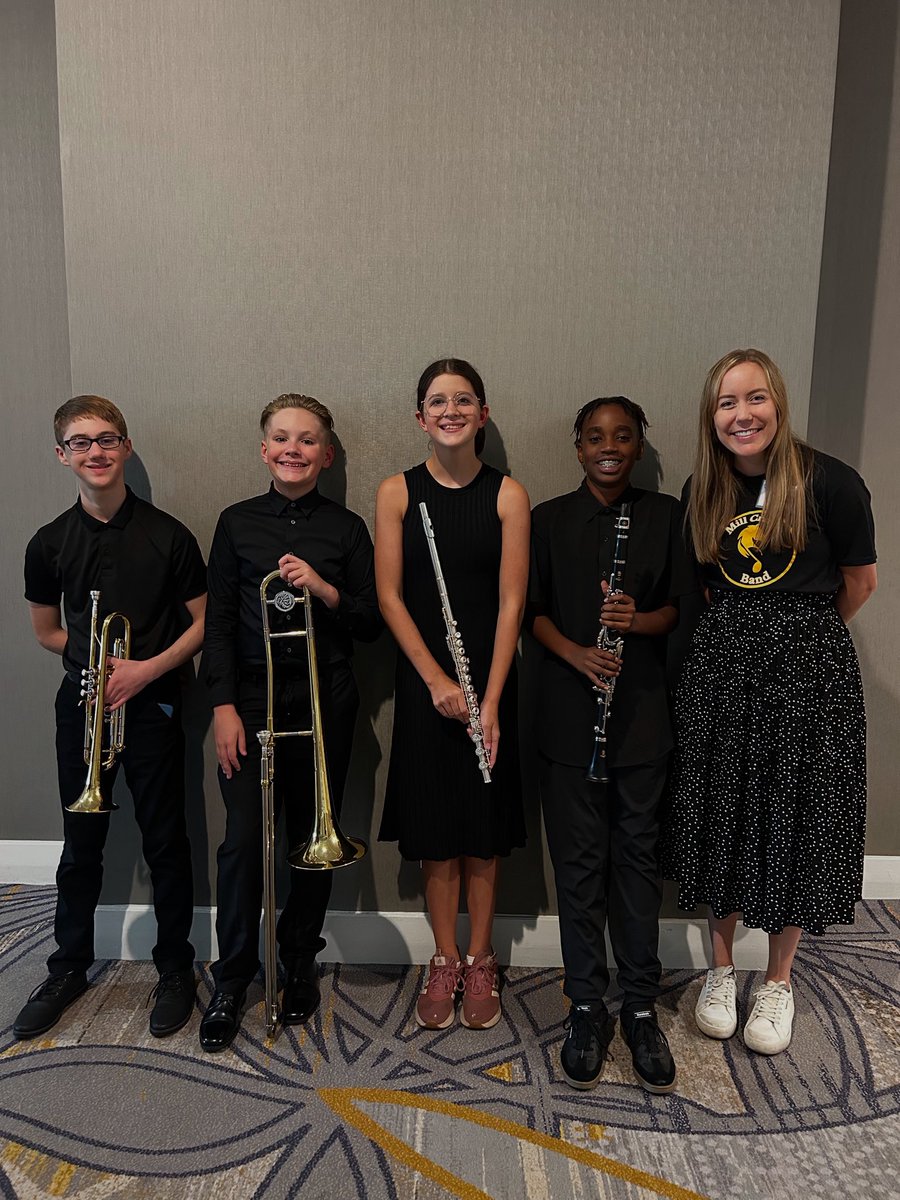 These four wonderful musicians were nominated and selected for the Kansas Bandmasters Middle Level Honor Band! They perform today with 100 other top middle schoolers around the state of Kansas!