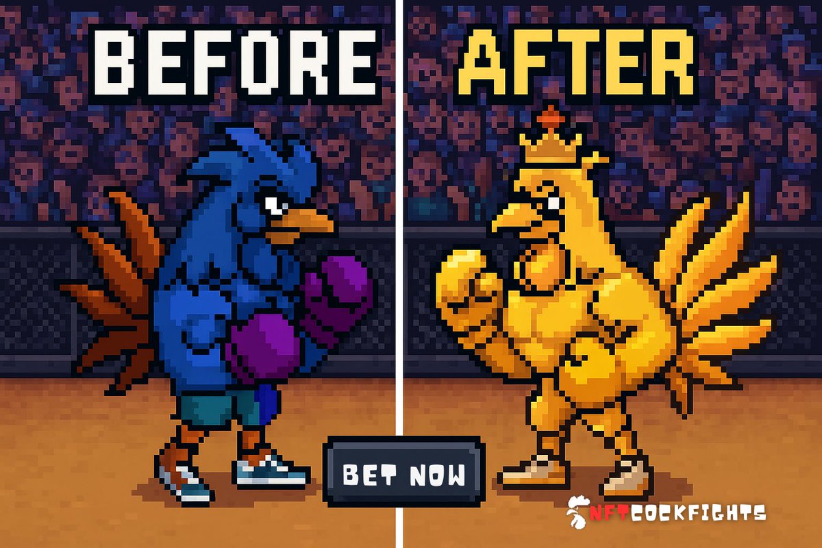 Your regular cock just got promoted.

From street fights to elite brawls.
From pecking to flexing.
From feathers to gold.

💸 Bet on it.
⚔️ Upgrade it.
🔥 Watch it dominate.

This is not your average NFT.

🐔💥 #NFTCockfights | Tap. Train. Triumph.
