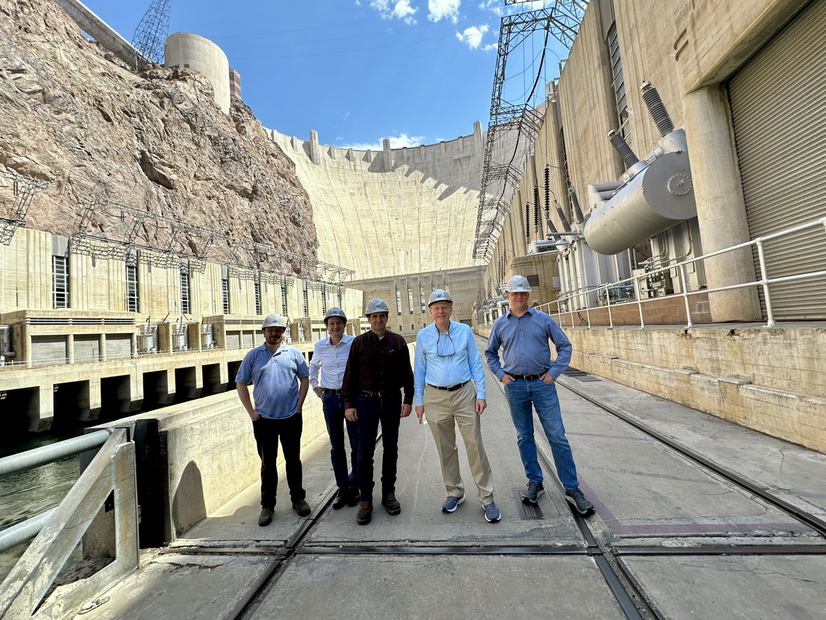 Today, Hoover Dam hosted an interactive tour for Acting Assistant Secretary for Water and Science Scott Cameron and Reclamation Acting Commissioner David Palumbo. They explored the construction tunnels, powerhouse, and transformer deck, gaining a behind-the-scenes look at the