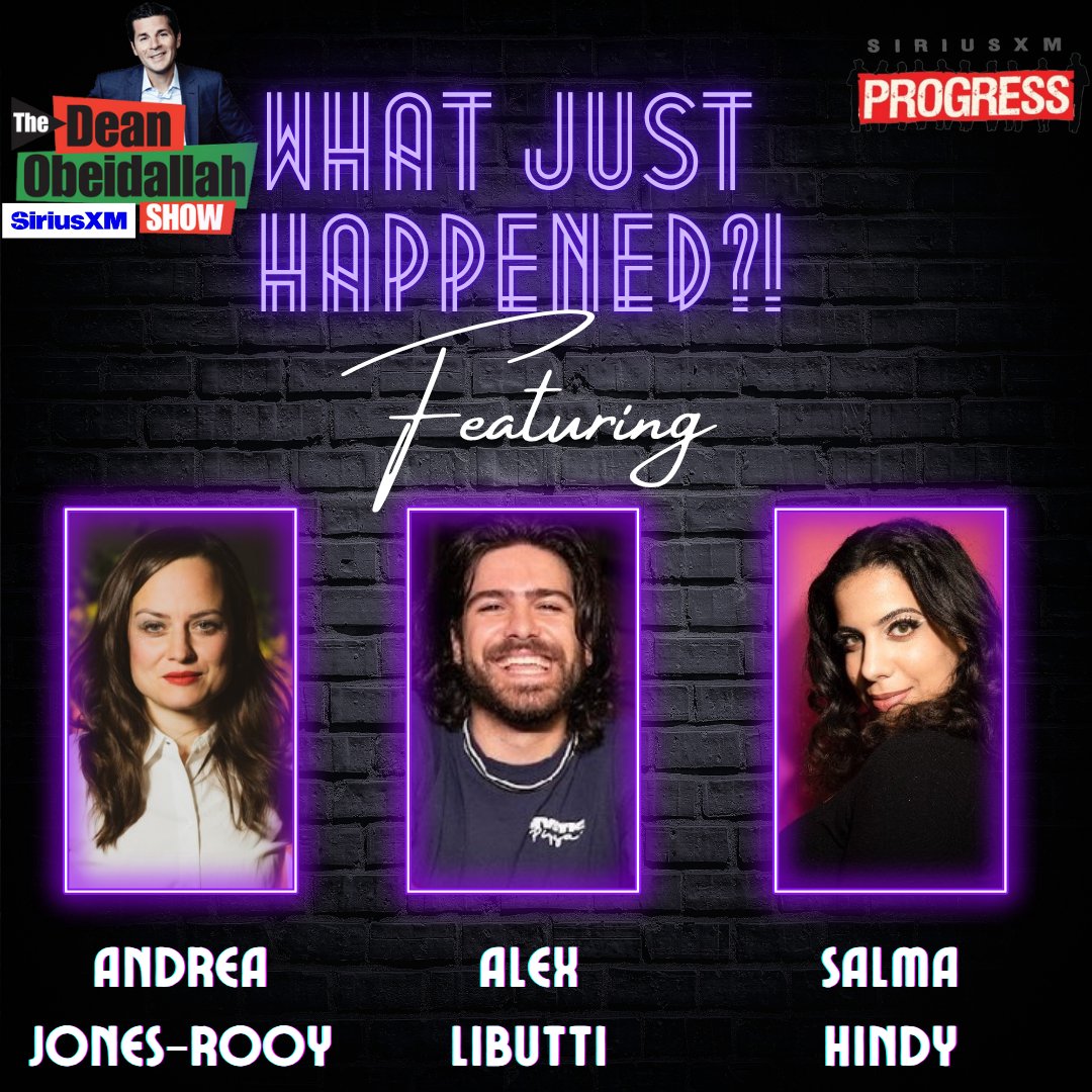 SiriusXMProg's tweet image. The @DeanObeidallah Show is live!
Joining him today is @JoJoFromJerz and @woodhouseb!
Then, 'What Just Happened?!' with Andrea Jones-Rooy, @zotdawg, and Salma Hindy!
But first, your 2 Minutes Of Fame!
☎️: 866-997-4748
🔊: SiriusXM.us/Dean
