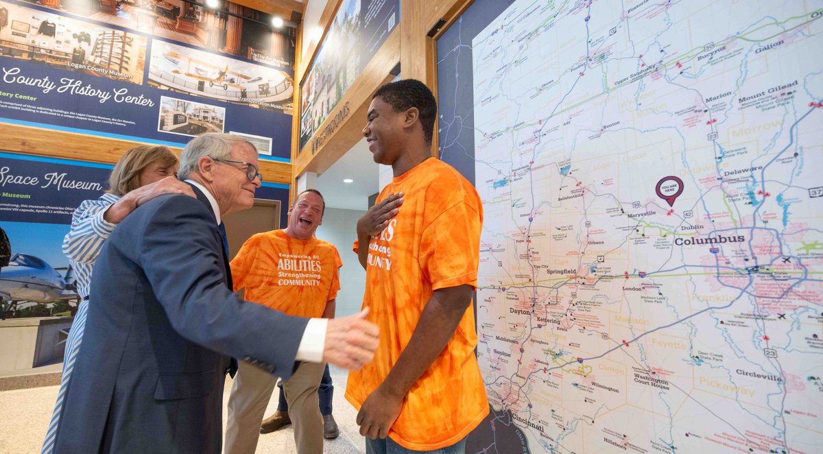 GovMikeDeWine's tweet image. A safe traveler is a well-rested traveler, which is why it's our goal to provide safe, clean rest areas for those driving in Ohio. Today, we cut the ribbon on new rest areas in Union and Van Wert counties that feature native Ohio plants, dog trails, rocking chairs, and Storybook…