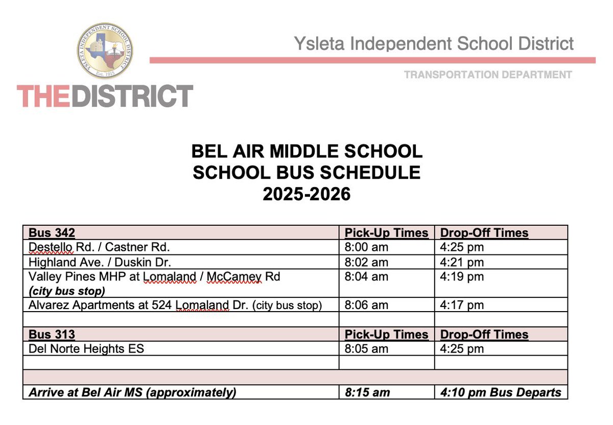 2025 - 2026 Bus Routes are here!