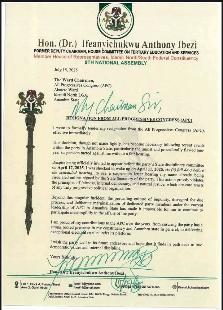 PDP Vanguard (@pdpvanguard) on Twitter photo Breaking: It's official! Hon.Dr. Ibezi Ifeanyichukwu Resigns From All Progressive Congress (APC), and all arrangements were concluded to join the ADC coalition. Breaking: It's official! Hon.Dr. Ibezi Ifeanyichukwu Resigns From All Progressive Congress (APC), and all arrangements were concluded to join the ADC coalition.