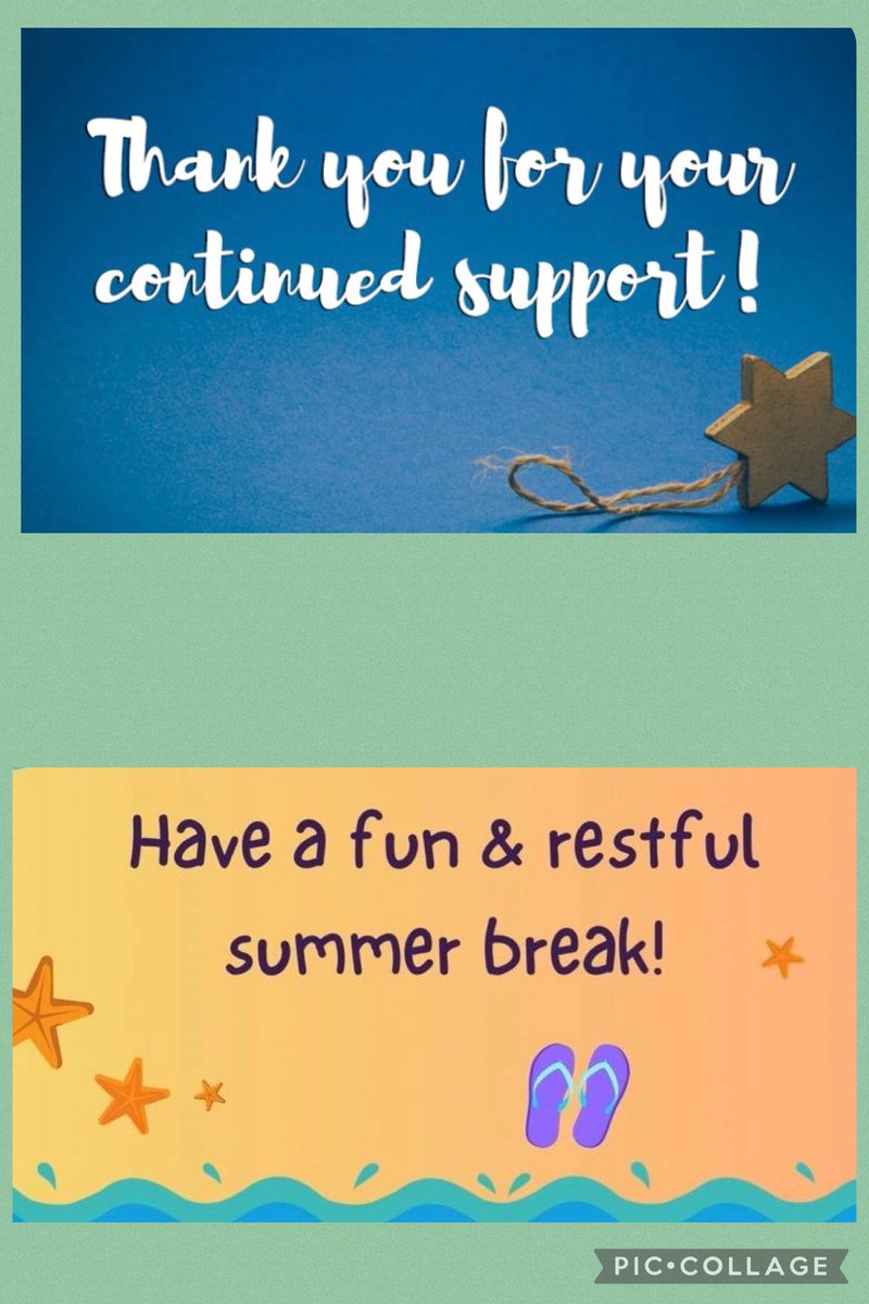 Thank you to all our wonderful parents and families for their continued support this year. Have a safe and restful summer break! 💚🙏🏼☀️