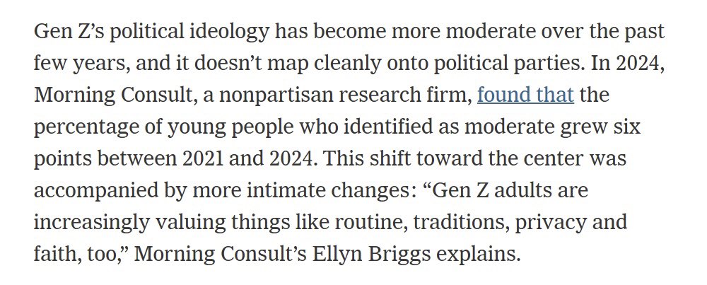 Nice to see <a href="/MorningConsult/">Morning Consult</a> data cited in one of <a href="/nytopinion/">New York Times Opinion</a> 's latest pieces. 

There's definitely a compelling case to be made that Gen Zers are simply suffering from early onset grandparenthood... I say as I'm heading off to play pickleball on a Friday night