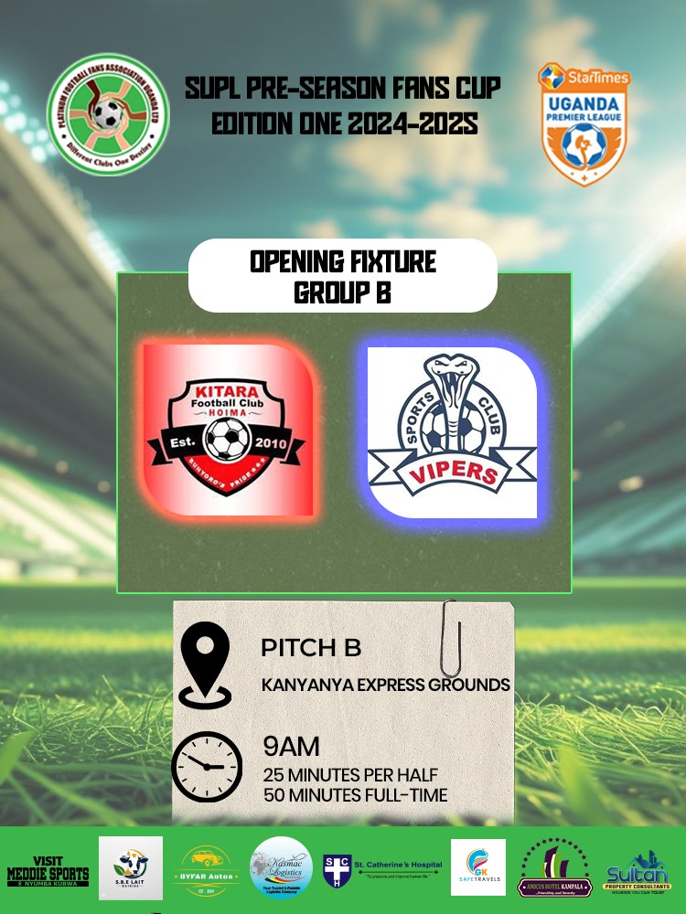 PFFAULTD's tweet image. Tomorrow Saturday 19th july 2025 group stage matches at Kanyanya Express grounds starting 8AM and Semiz, classification match and final plus awarding ceremony Sunday 20th July 2025 Kampala Quality Stadium starting 9AM
#DiffrrentClubsOneDestiny