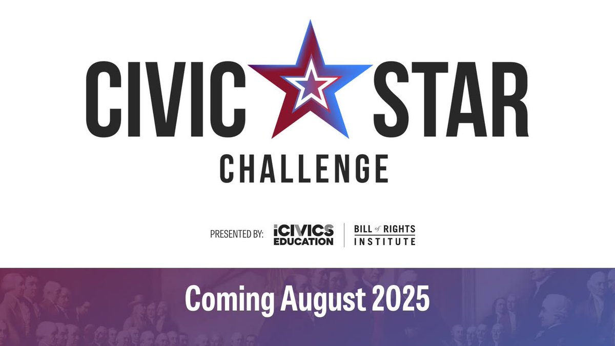 BRInstitute's tweet image. This year, we are celebrating 250 years of American independence by bringing the ideals of the Declaration of Independence to life in classrooms across the country through our Civics Star Challenge! This is a nationwide opportunity for K–12 educators to spark creativity,…