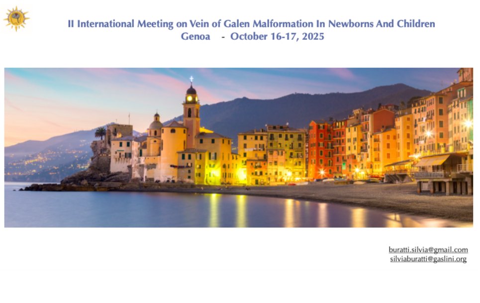 🗓️Join the International Meeting on Vein of Galen Malformation in Newborns and Children, taking place October 16–17, 2025.

📍 Learn more: gasliniacademy.org/evento.php?IDE…

Please note: Shared for informational purposes. IPSO is not affiliated with or endorsing this event.