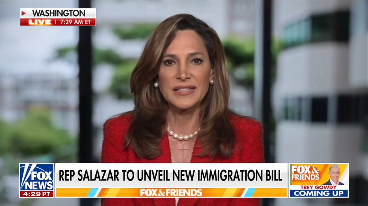 RepMariaSalazar's tweet image. Grateful for the chance to talk about my Dignity Act with the media this week!
This plan has three key parts:
1️⃣ Enacts strong enforcement measures to end illegal immigration and make sure we never get into this mess again.
2️⃣Creates a one-time “Dignity Program” for certain…