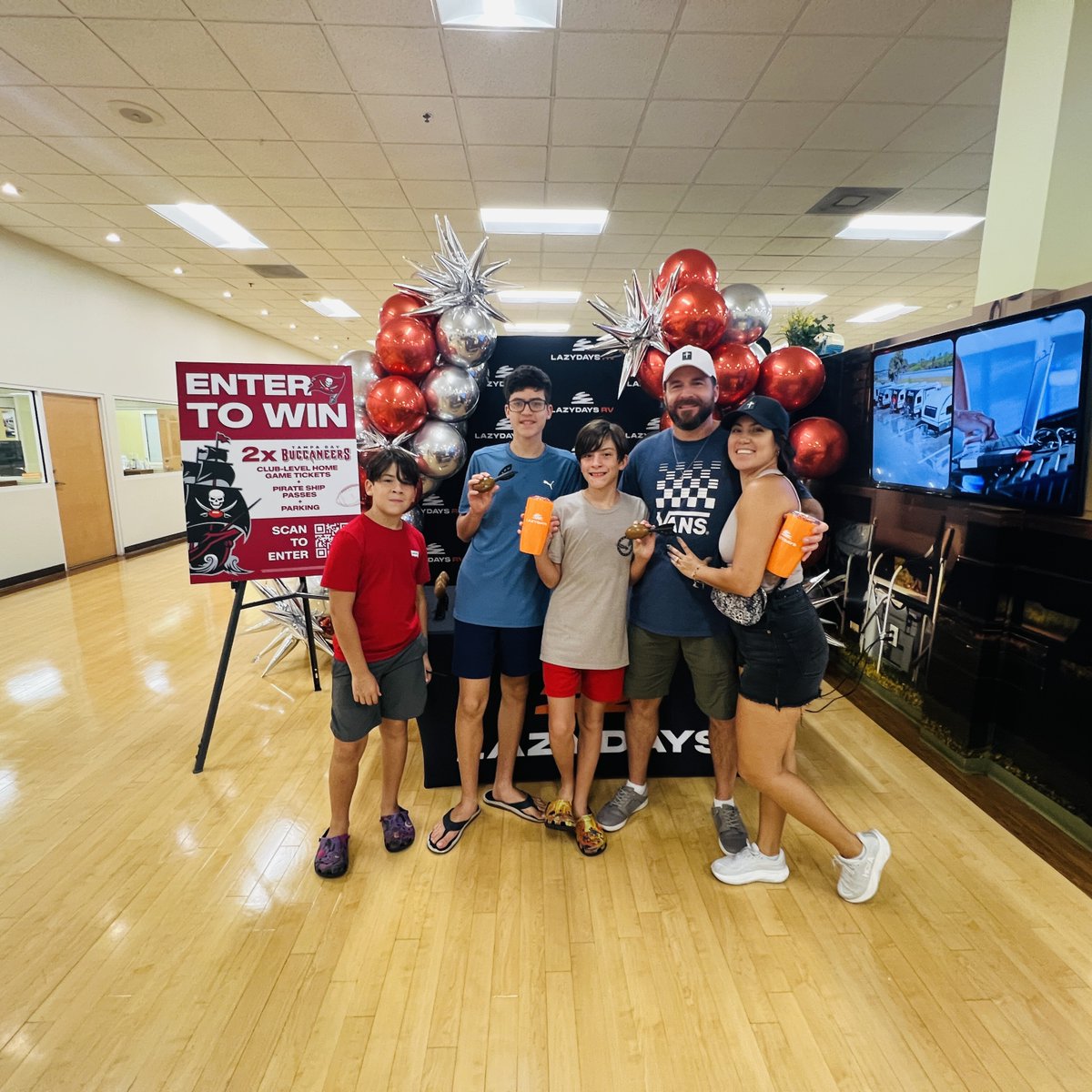 Day one of the Tailgate Sales Event at Lazydays RV of Tampa is off to a great start! 🤩 Don't miss appearances from Captain Fear and a Bucs cheerleader tomorrow, and tons more! RSVP: bit.ly/45M8raR