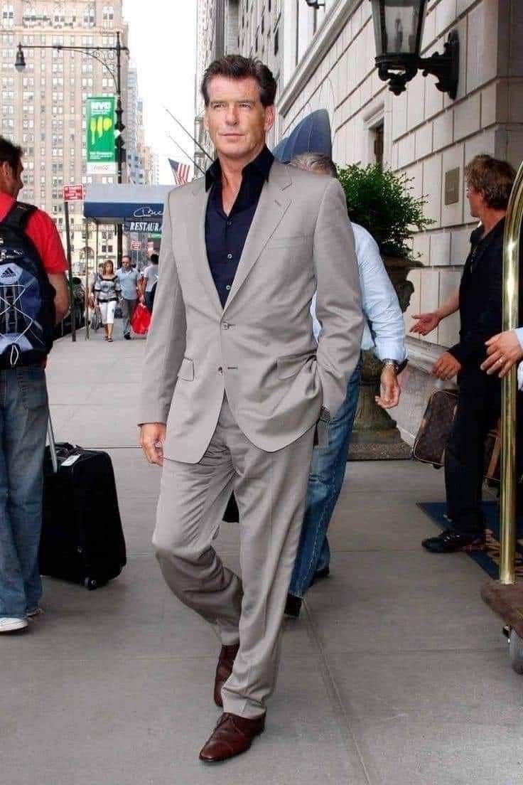 ClassicSpyChic's tweet image. Pierce casually strolling in NYC, still absolutely dapper