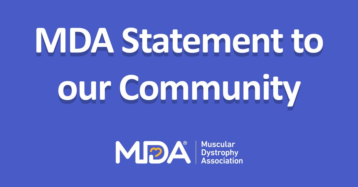 MDAorg's tweet image. MDA Statement to our Community: mda.org/press-releases…