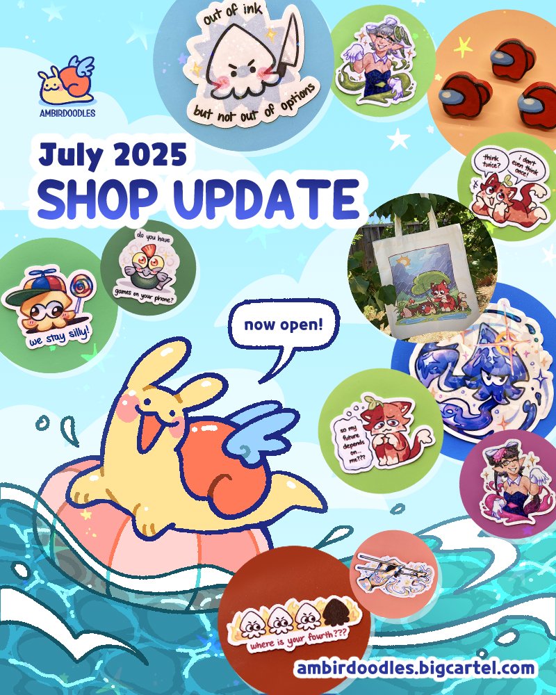 ambirdoodles's tweet photo. 🐌✨ shop is live with a new update! :D
rts appreciated! 🔁🧡

🔗⬇️ https://t.co/eK8ueh0jow