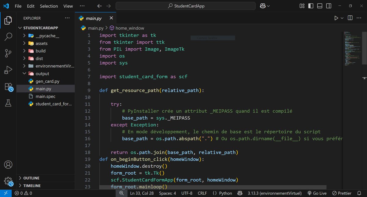 BarakaJosh10564's tweet image. #PythonProject
#StudentCardApp c&apos;est une application desktop de génération des cartes pour élève qui était considéré comme projet qui va sanctionner les notions vues par les élèves de la Grade 8 chez EBITECHS (Coding course).

Mentor : @BarakaJosh10564 
Organizer : @ebitechs_int