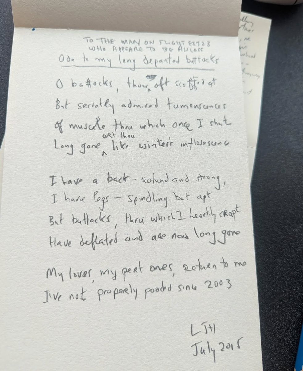 Not everyone appreciates delicate poetry I get it but I laboured for 300 seconds writing this #OdeToMyDepartedButtocks