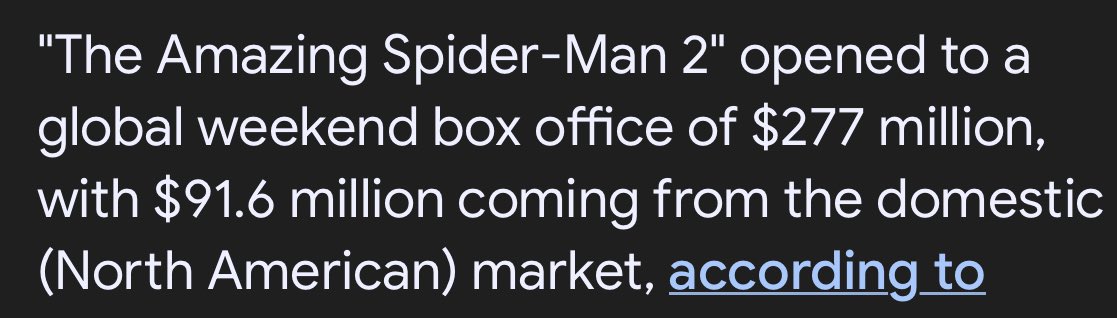 avi_tasm's tweet image. The Amazing Spider-Man 2 is way over-performing Superman 

TASM 2: 277 worldwide opening weekend 💰💰

Superman: 260 million through an entire week. 

Sony fans win again
