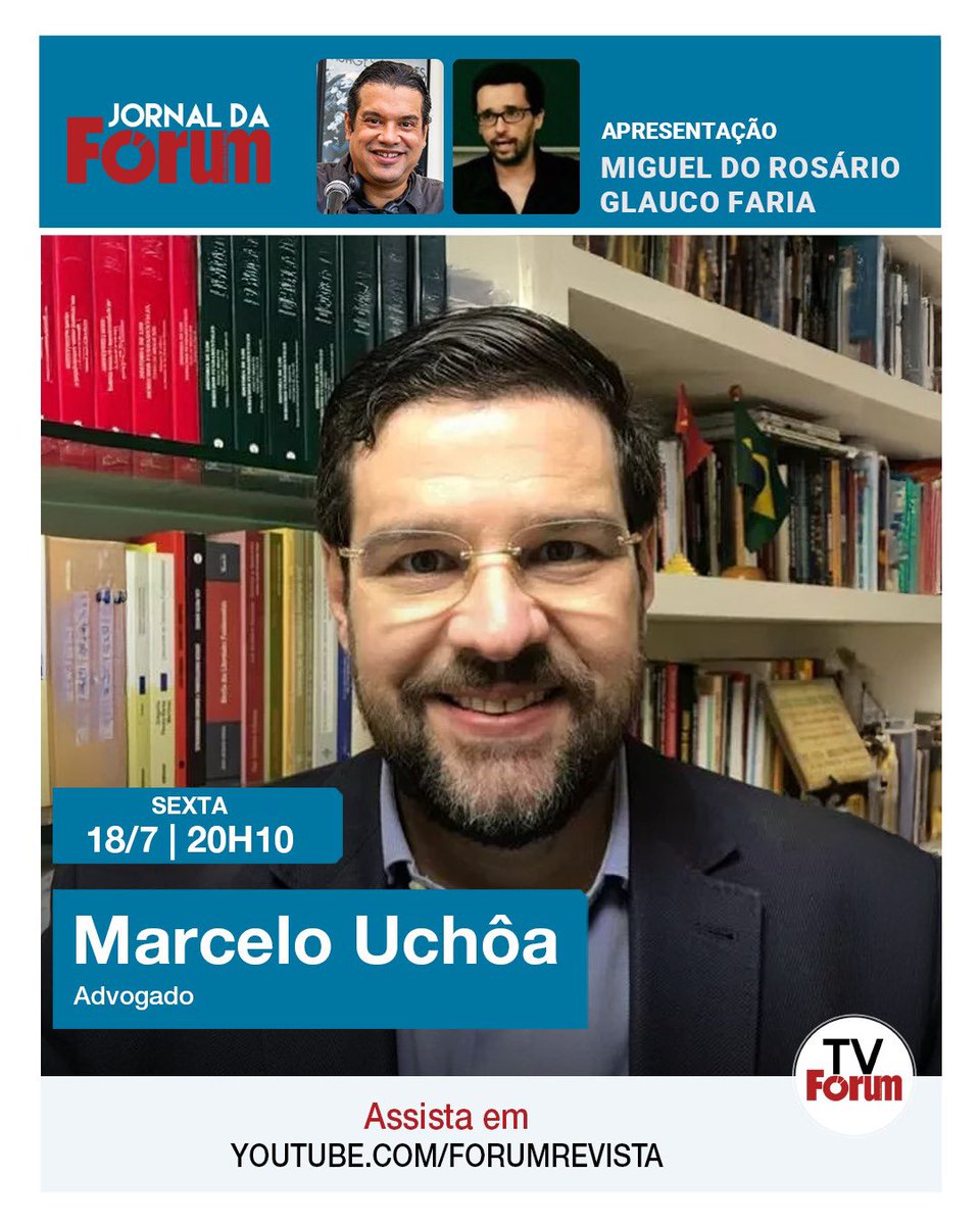 Marcelo Uchôa (@marcelouchoa_) on Twitter photo Logo mais, 20h, terei o prazer de entrar no jornal da <a href="/revistaforum/">Revista Fórum</a> pra bater um papo com o <a href="/migueldorosario/">Miguel do Rosario</a> <a href="/ocafezinho/">O Cafezinho ☕️🇧🇷</a> e o grande <a href="/glaucofr/">Glauco Faria</a> sobre este novo entusiasmante ciclo de vida do TORNOZELADO. Se puder assistir e compartilhar, agradeço! ✊🚩 Link: youtube.com/watch?v=W1VEju… Logo mais, 20h, terei o prazer de entrar no jornal da <a href="/revistaforum/">Revista Fórum</a> pra bater um papo com o <a href="/migueldorosario/">Miguel do Rosario</a> <a href="/ocafezinho/">O Cafezinho ☕️🇧🇷</a> e o grande <a href="/glaucofr/">Glauco Faria</a> sobre este novo entusiasmante ciclo de vida do TORNOZELADO. Se puder assistir e compartilhar, agradeço! ✊🚩 Link: youtube.com/watch?v=W1VEju…