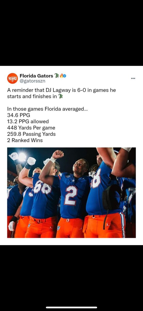 Coach_GLee_TC's tweet image. Just gone sit this right here…
This preseason hype for all these other College QB’s is insane!!!
Oh and once again got the toughest schedule in College Football… Paul Finebaum please explain your outrageous takes!!!
@DerekLagway @DerekLagway1 @CoachTMiller18 @GatorsFB