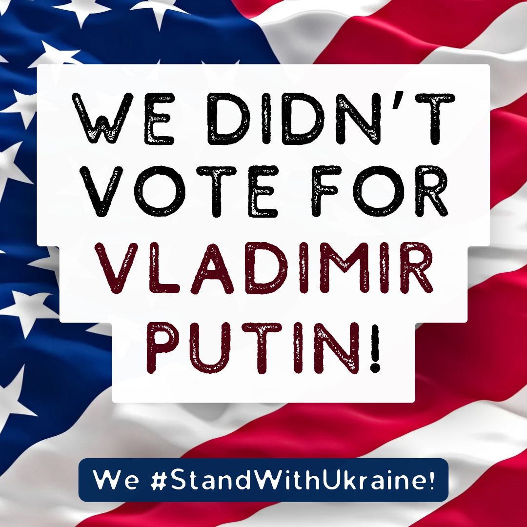 Community4UKR's tweet image. Americans didn't vote for Russia! #StandWithUkraine
Save this image and share!
Get the full meme toolkit here on our website:
bit.ly/c4uatoolkit