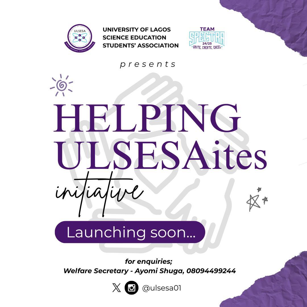 ulsesa01's tweet photo. 🚨 Something Special Is Coming to ULSESA! 🚨

In a time when many students silently face challenges, it’s important that we look out for one another. We are excited to announce that we'll soon be launching an initiative called helping ulsesaites
#ulsesa https://t.co/Co0r4VSRln