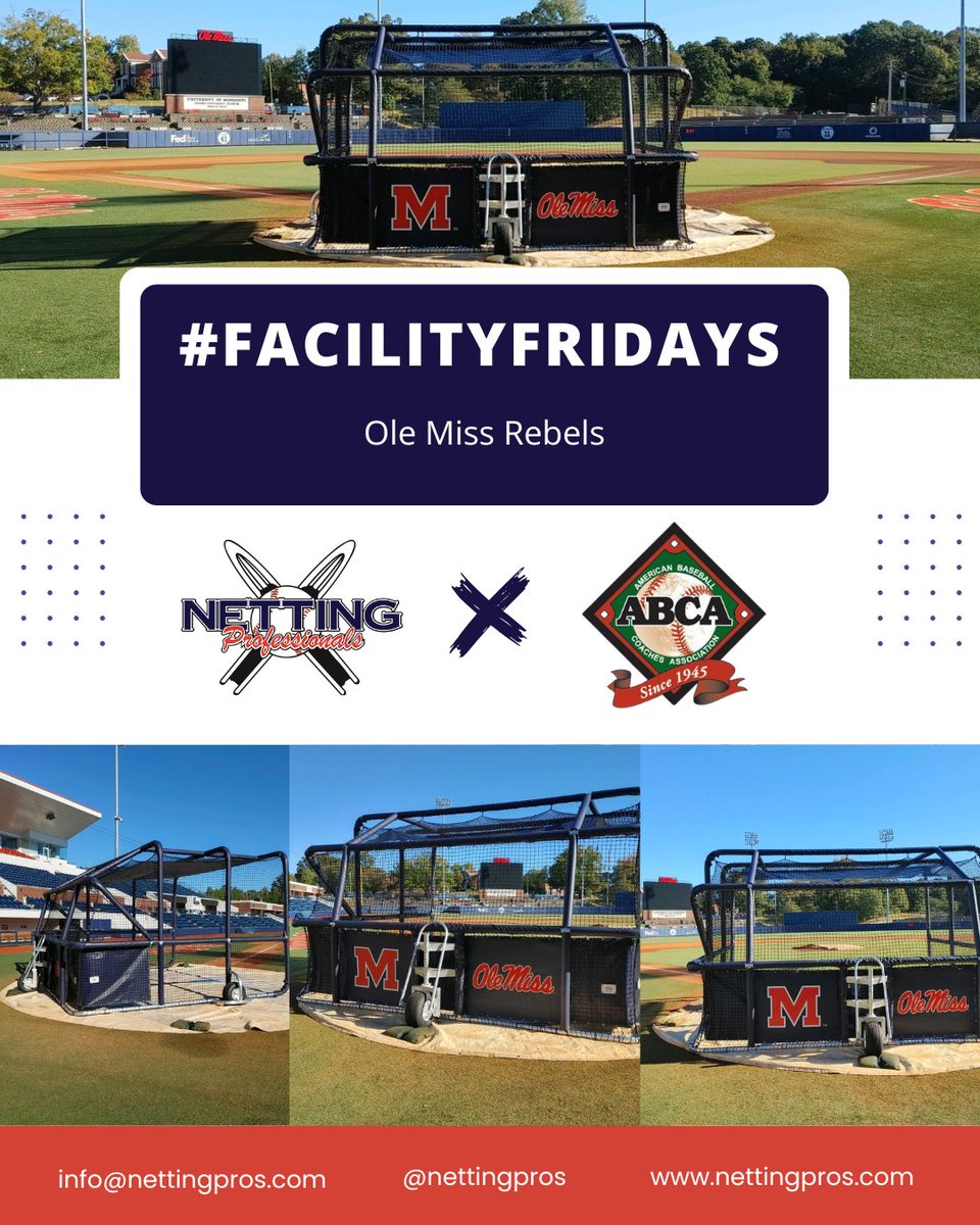 ABCA1945's tweet image. Netting Professionals is proud to be the Official Netting Partner of the ABCA!
Hotty Toddy! @NettingPros has the Rebels covered with a one of a kind Custom BP Turtle Pros from Netting Pros! @olemissbsb
As a Home Run Partner of the ABCA, Netting Pros is dedicated to Improving…