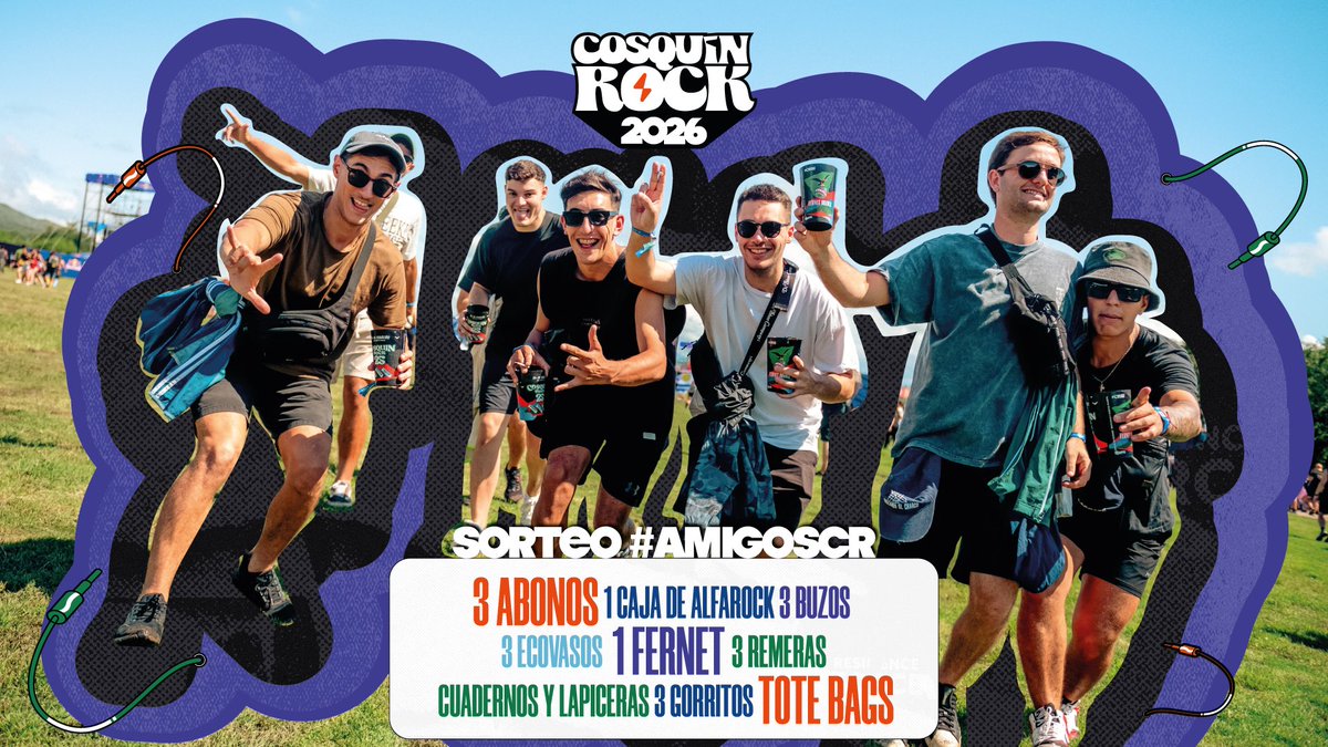 Cosquin_Rock's tweet image. Abrimos hilo 🧵 En casi 26 ediciones se vivieron miles de anécdotas con amigos… y las queremos saber

👉🏻 Usá el hashtag #AmigosCR y adjuntá pruebas (foto, video, lo que sea)

El tweet más viral se lleva una Caja Rockera: abonos para #CR26, merch, fernet y más 🎸

El lunes hay 🏆