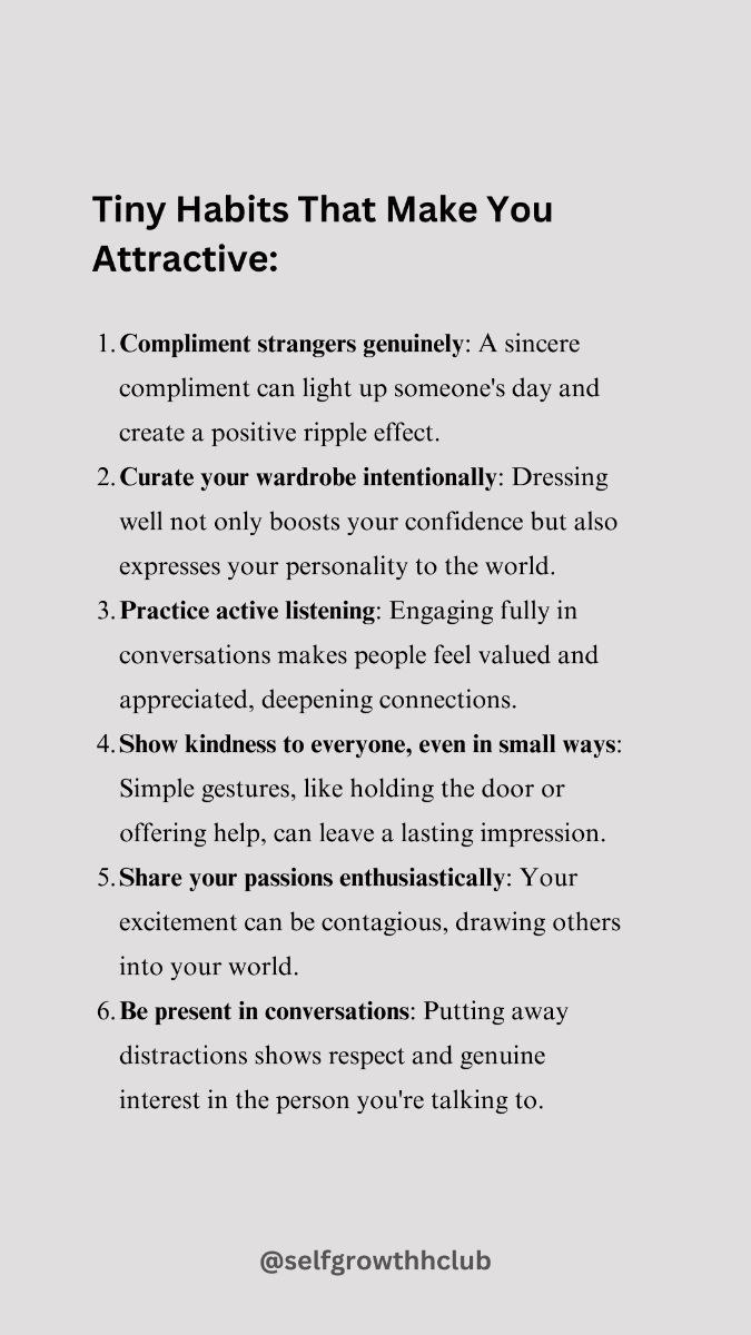 Tiny Habits That Make You Attractive: